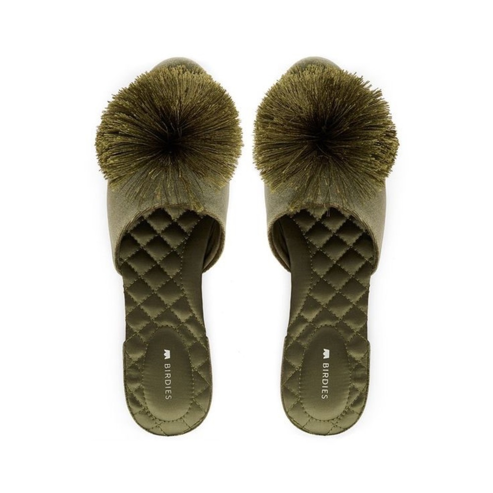 Birdies Olive Green Mules